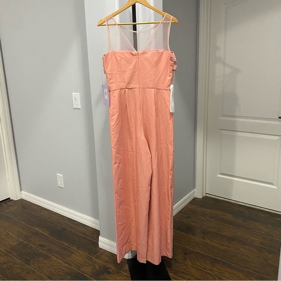 JS Collections Womens Black Illusion Bow Front Wide Leg Jumpsuit Peach Pink 10 - Picture 5 of 5